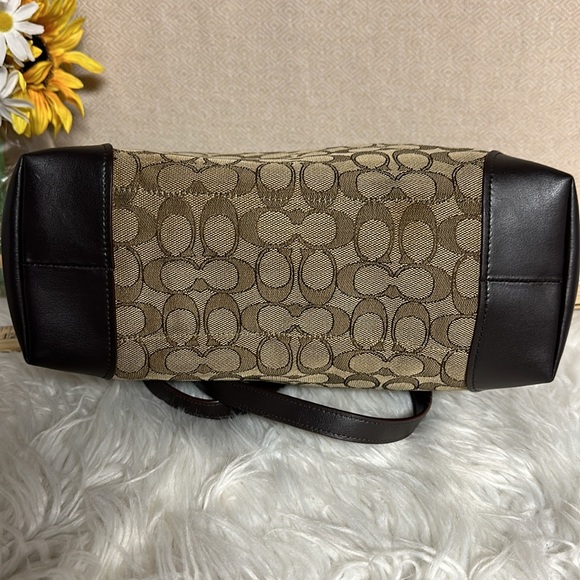 Coach F29958 Signature Jacquard Zip Tote Bag - Khaki/Brown - Picture 12 of 15